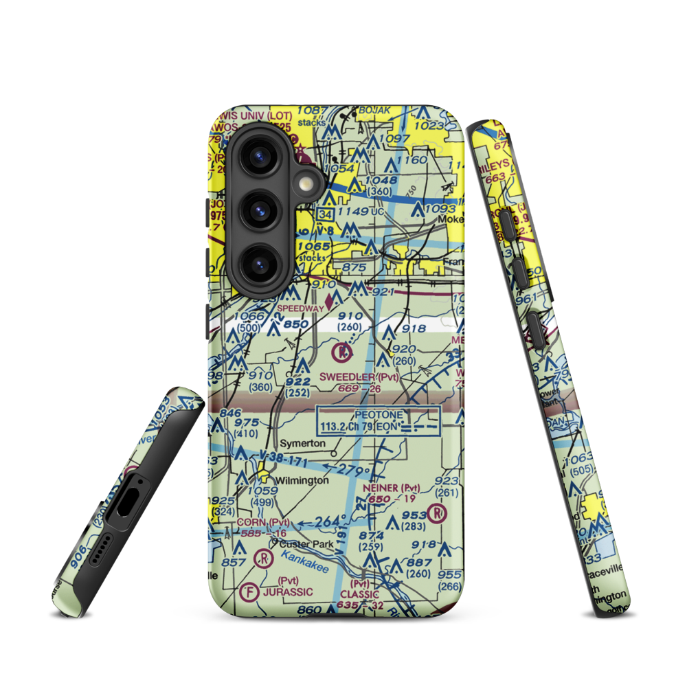 Sweedler Airport (3IL2) VFR Sectional Samsung Phone Case Samsung Galaxy S24 model shown