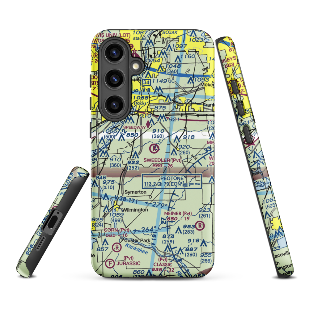 Sweedler Airport (3IL2) VFR Sectional Samsung Phone Case Samsung Galaxy S24 Plus model shown