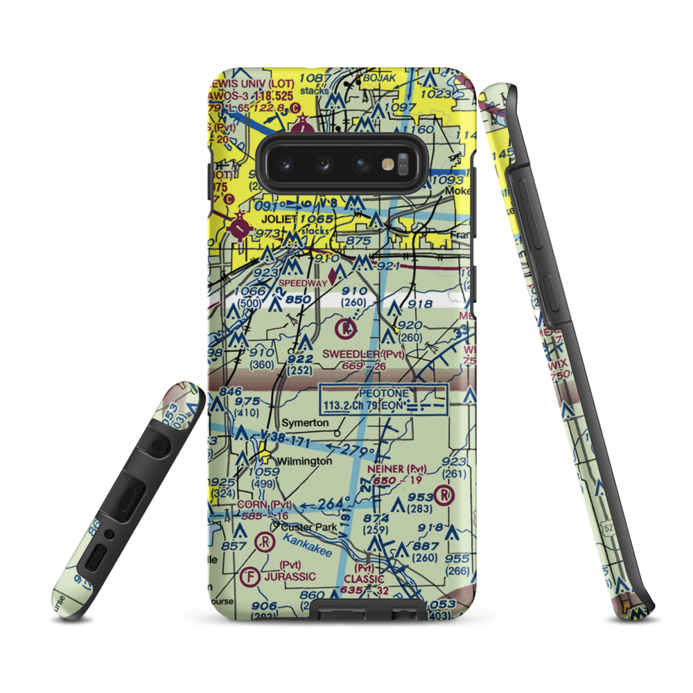 Sweedler Airport (3IL2) VFR Sectional Samsung Phone Case Samsung Galaxy S10 Plus model shown