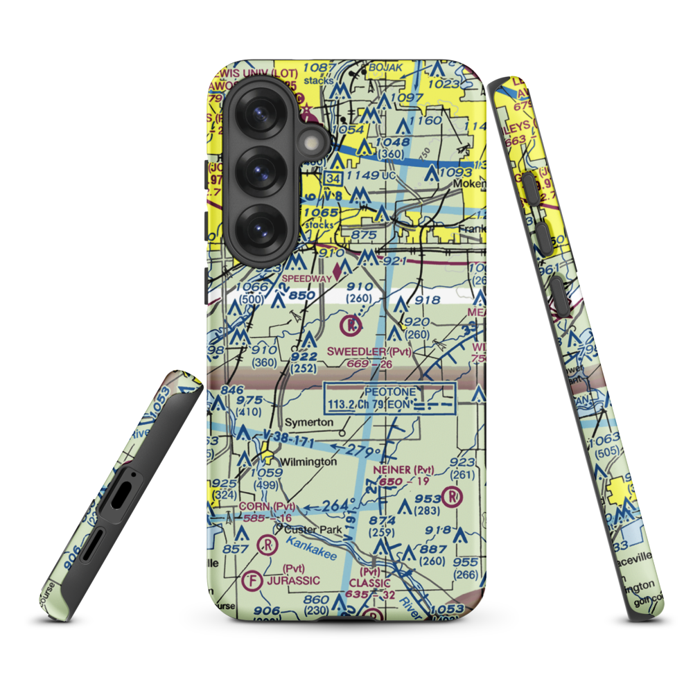 Sweedler Airport (3IL2) VFR Sectional Samsung Phone Case Samsung Galaxy S25 Plus model shown