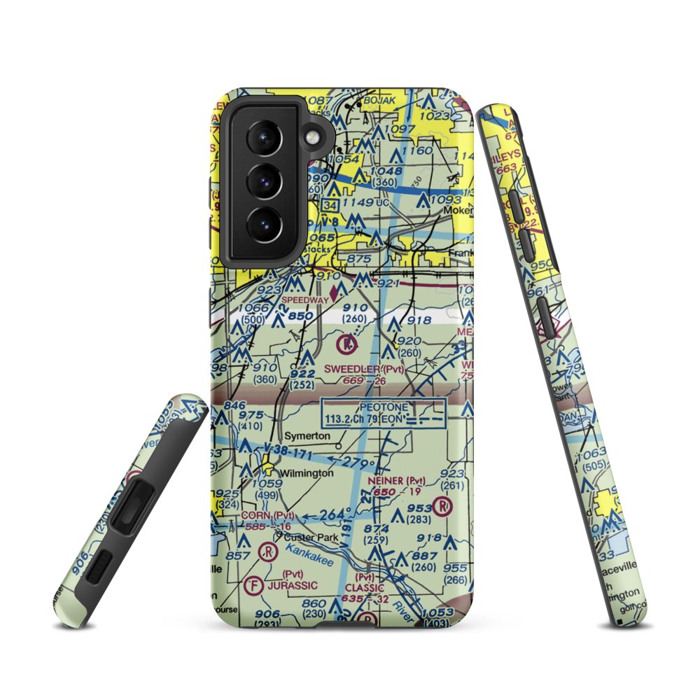 Sweedler Airport (3IL2) VFR Sectional Samsung Phone Case Samsung Galaxy S21 model shown