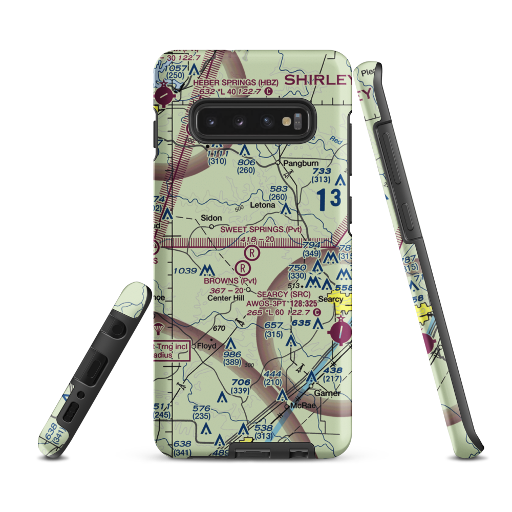 Sweet Springs Airport (35AR) VFR Sectional Samsung Phone Case Samsung Galaxy S10 Plus model shown