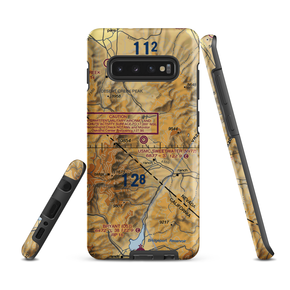 Sweetwater (USMC) Airport (NV72) VFR Sectional Samsung Phone Case Samsung Galaxy S10e model shown