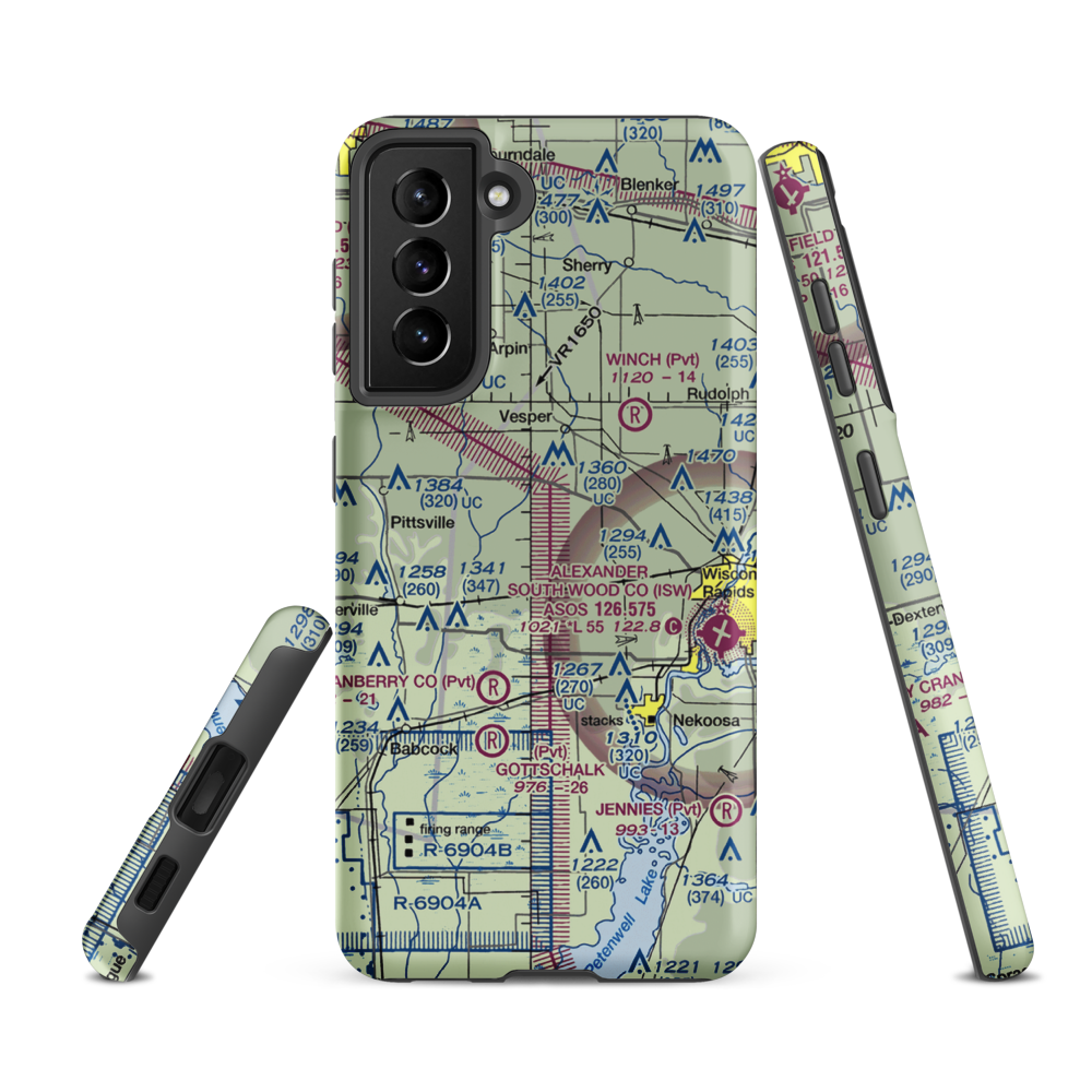 Swensen Airport (4WN2) VFR Sectional Samsung Phone Case Samsung Galaxy S21 FE model shown