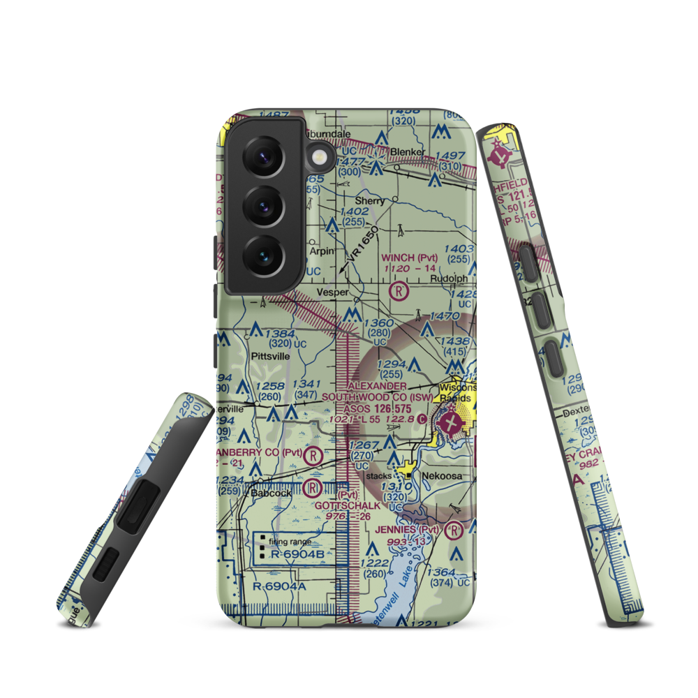 Swensen Airport (4WN2) VFR Sectional Samsung Phone Case Samsung Galaxy S22 model shown