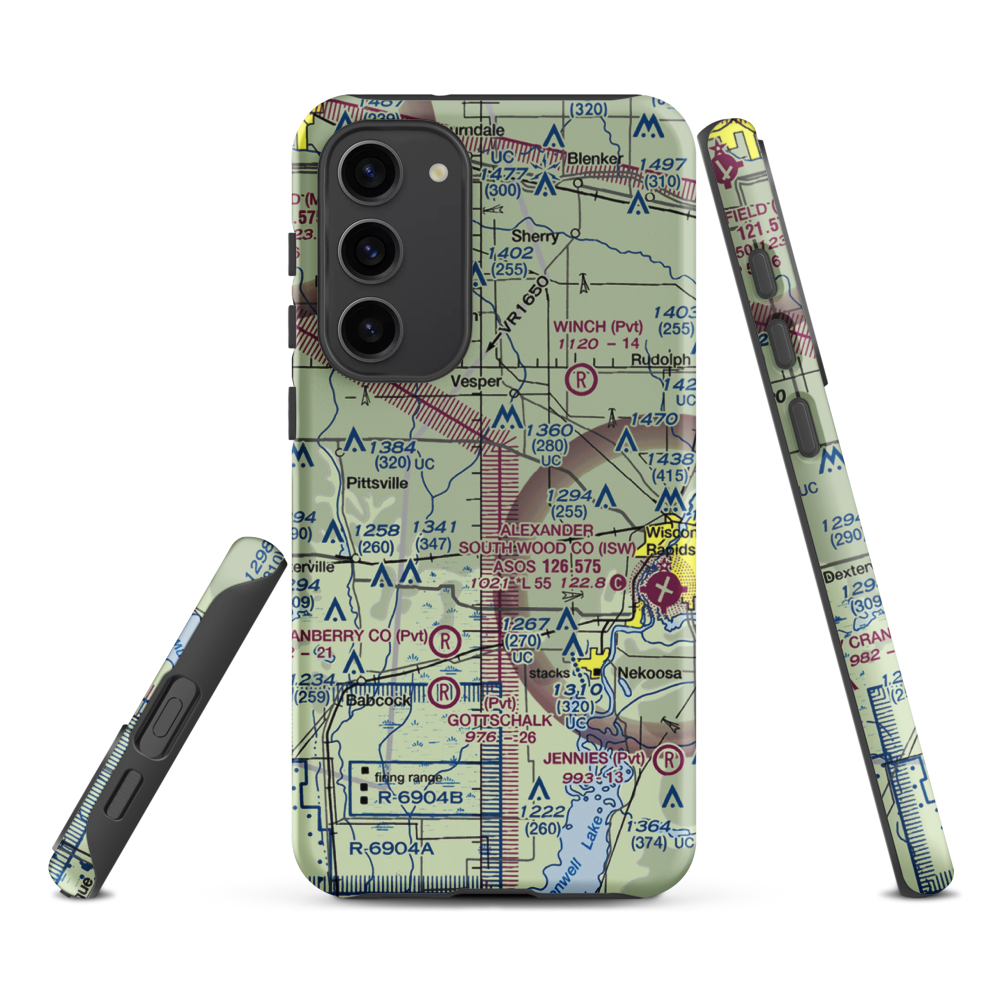 Swensen Airport (4WN2) VFR Sectional Samsung Phone Case Samsung Galaxy S23 Plus model shown