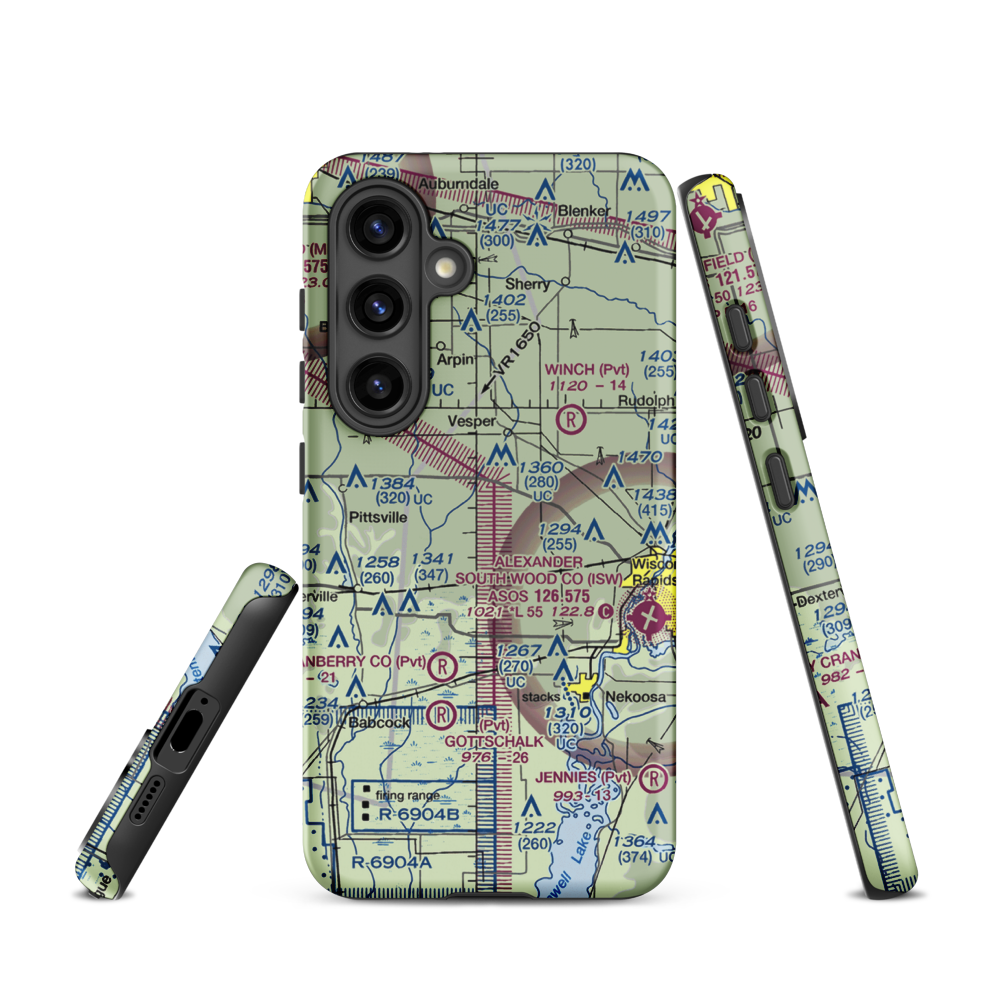 Swensen Airport (4WN2) VFR Sectional Samsung Phone Case Samsung Galaxy S24 model shown
