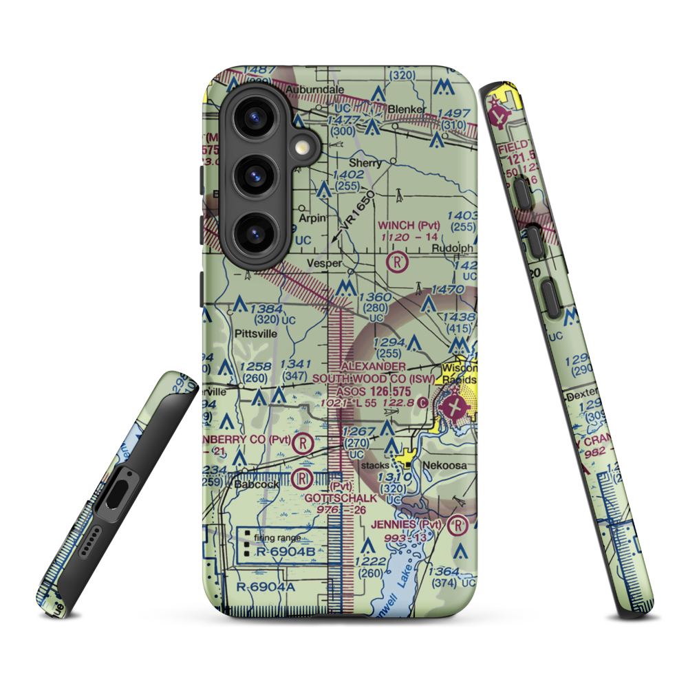 Swensen Airport (4WN2) VFR Sectional Samsung Phone Case Samsung Galaxy S24 Plus model shown