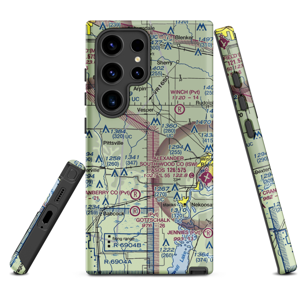 Swensen Airport (4WN2) VFR Sectional Samsung Phone Case Samsung Galaxy S24 Ultra model shown