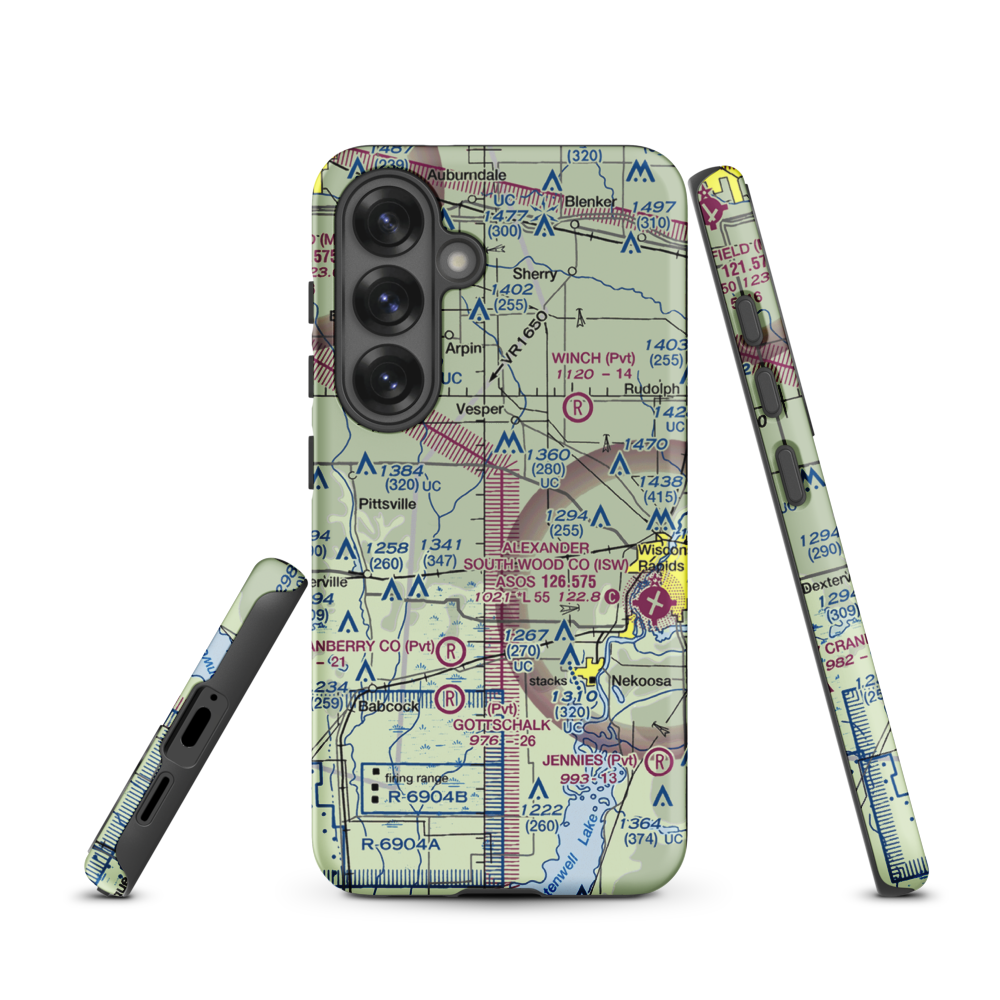 Swensen Airport (4WN2) VFR Sectional Samsung Phone Case Samsung Galaxy S25 model shown