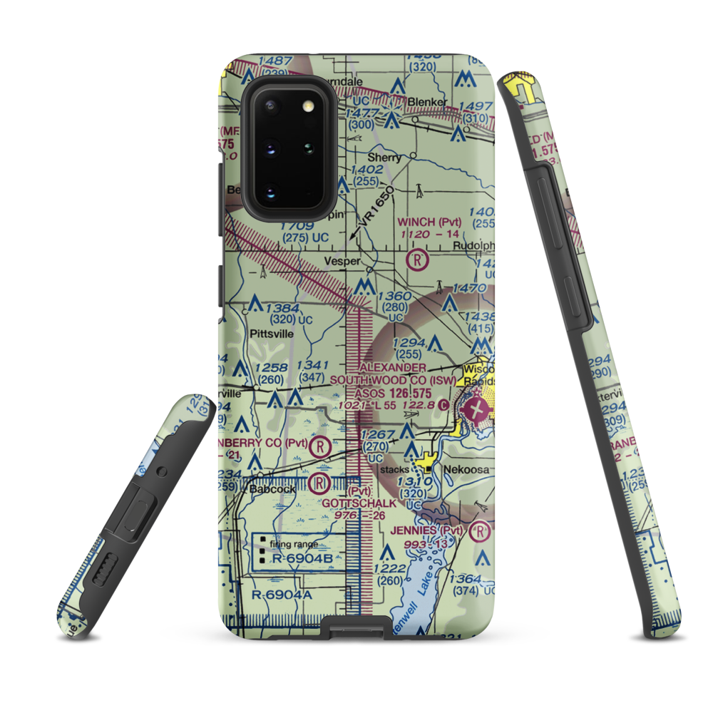 Swensen Airport (4WN2) VFR Sectional Samsung Phone Case Samsung Galaxy S20 Plus model shown