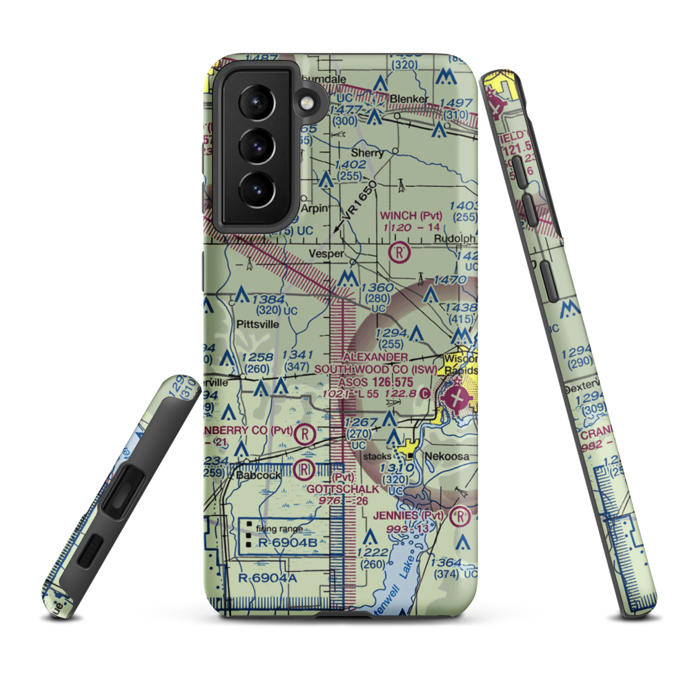 Swensen Airport (4WN2) VFR Sectional Samsung Phone Case Samsung Galaxy S21 FE model shown