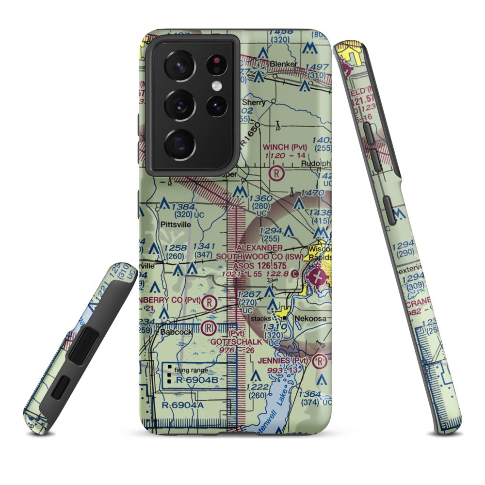 Swensen Airport (4WN2) VFR Sectional Samsung Phone Case Samsung Galaxy S21 Plus model shown