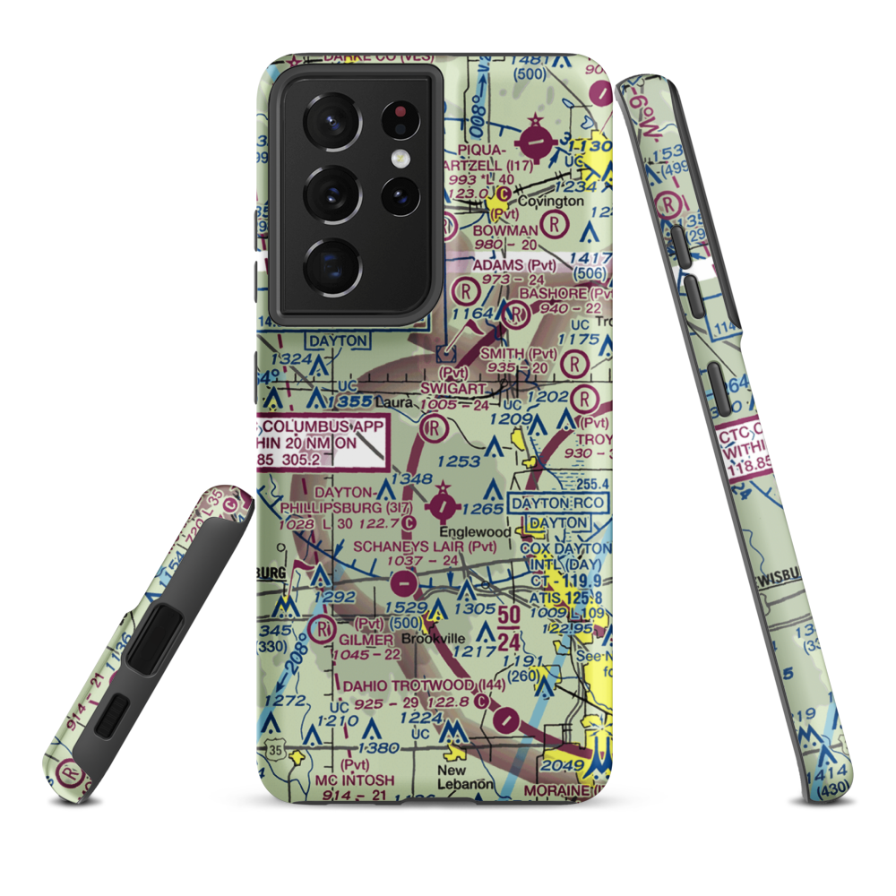 Swigart Airport (OH78) VFR Sectional Samsung Phone Case Samsung Galaxy S21 Ultra model shown