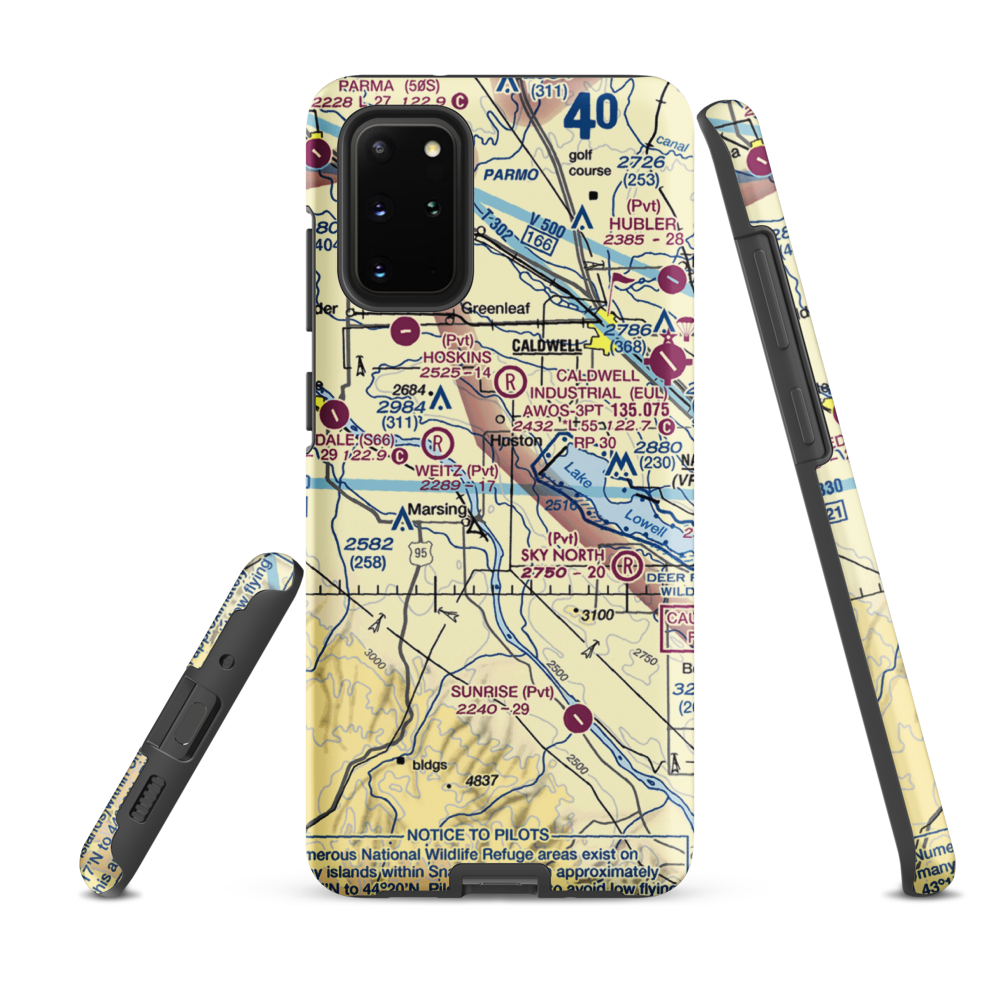 Symms Airport (08ID) VFR Sectional Samsung Phone Case Samsung Galaxy S20 Plus model shown