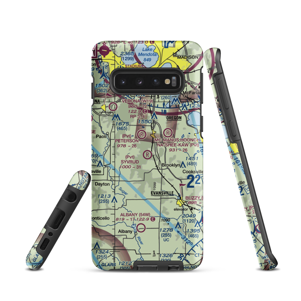 Syvrud Airport (7WI5) VFR Sectional Samsung Phone Case Samsung Galaxy S10 model shown