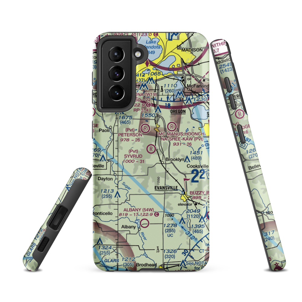 Syvrud Airport (7WI5) VFR Sectional Samsung Phone Case Samsung Galaxy S21 FE model shown