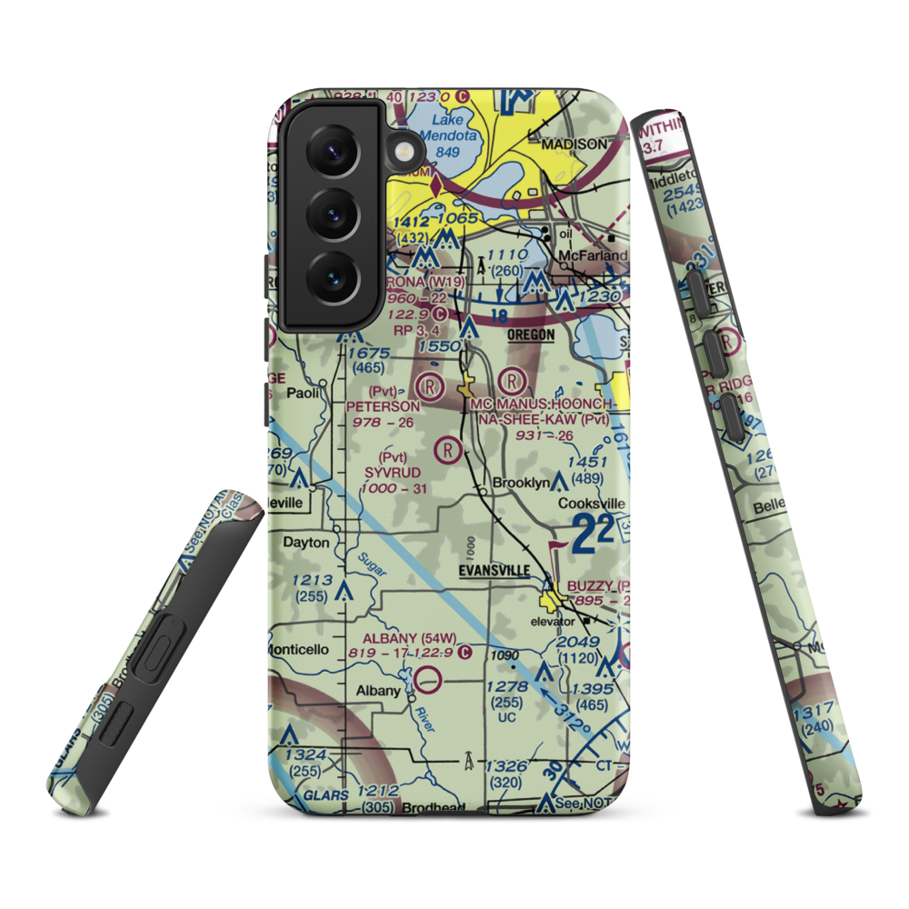 Syvrud Airport (7WI5) VFR Sectional Samsung Phone Case Samsung Galaxy S22 Plus model shown