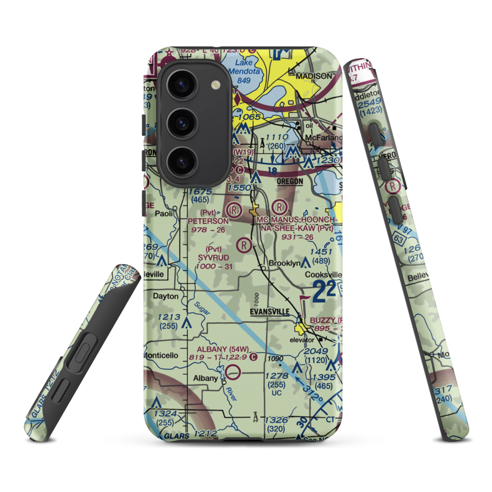 Syvrud Airport (7WI5) VFR Sectional Samsung Phone Case Samsung Galaxy S23 Plus model shown