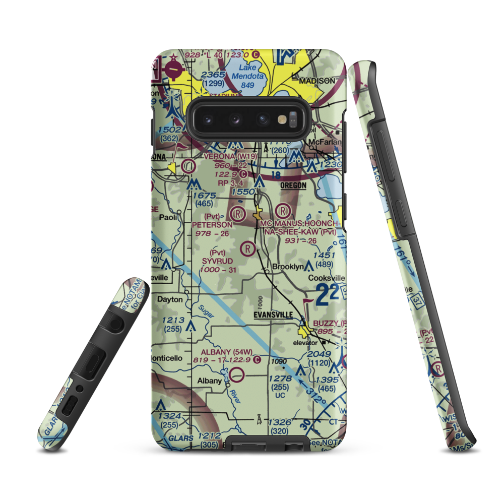 Syvrud Airport (7WI5) VFR Sectional Samsung Phone Case Samsung Galaxy S10 Plus model shown