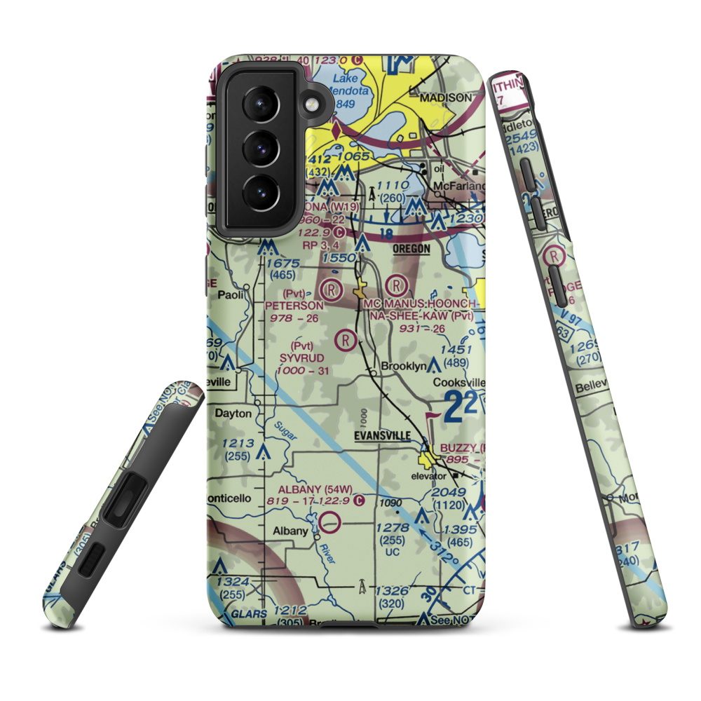 Syvrud Airport (7WI5) VFR Sectional Samsung Phone Case Samsung Galaxy S21 Plus model shown