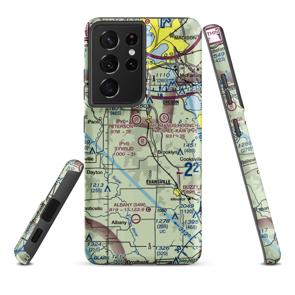 Syvrud Airport (7WI5) VFR Sectional Samsung Phone Case Samsung Galaxy S21 Plus model shown