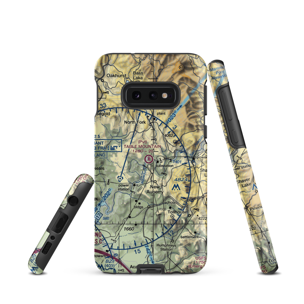 Table Mountain Field (5CL9) VFR Sectional Samsung Phone Case Samsung Galaxy S10 Plus model shown