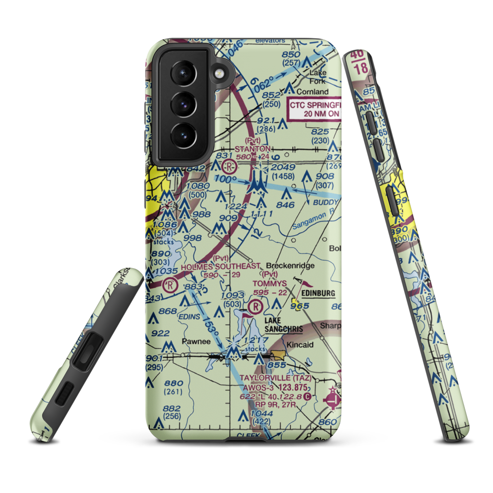 Taft Airport (92IS) VFR Sectional Samsung Phone Case Samsung Galaxy S21 Plus model shown