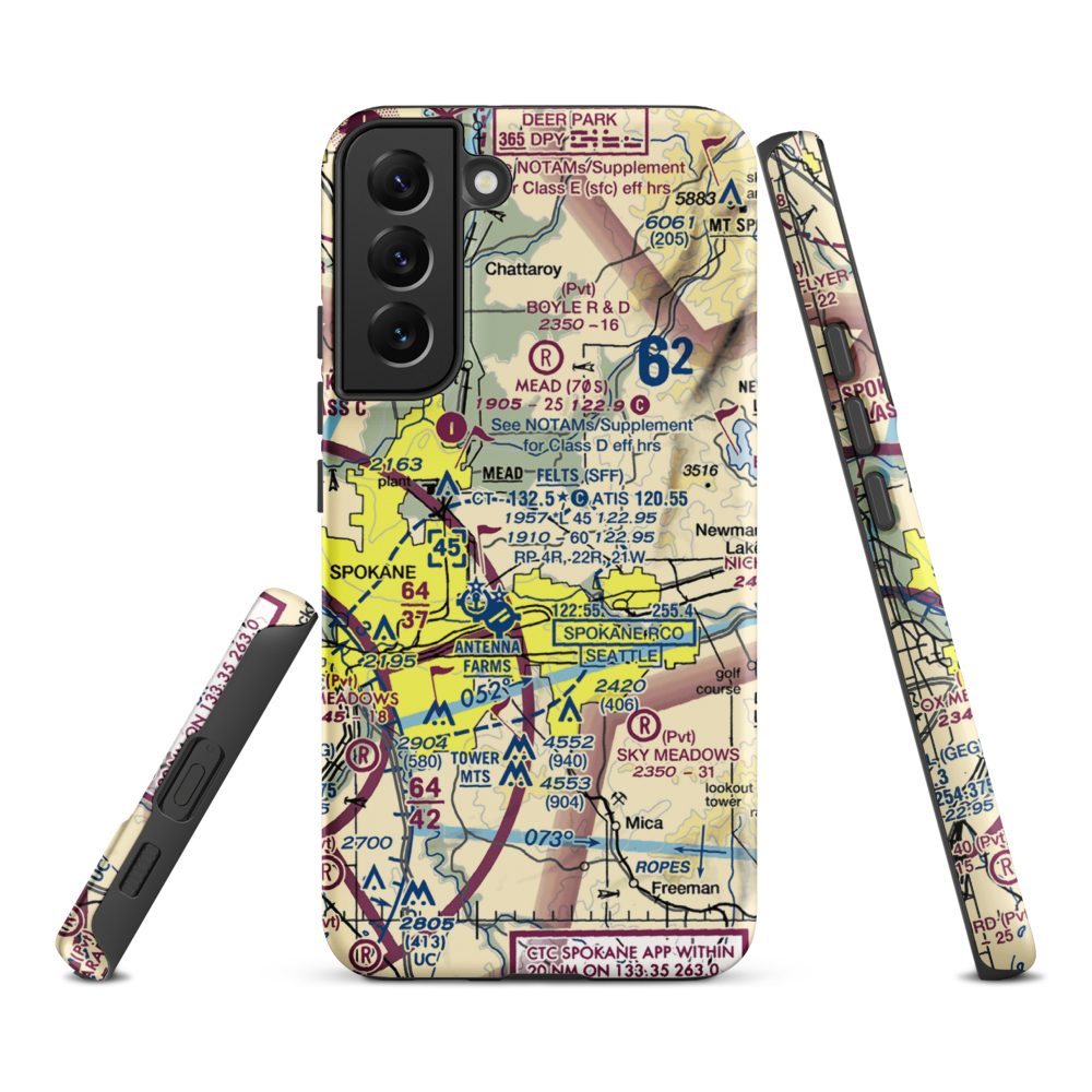 Tai's Landing Airport (WN61) VFR Sectional Samsung Phone Case Samsung Galaxy S22 Plus model shown