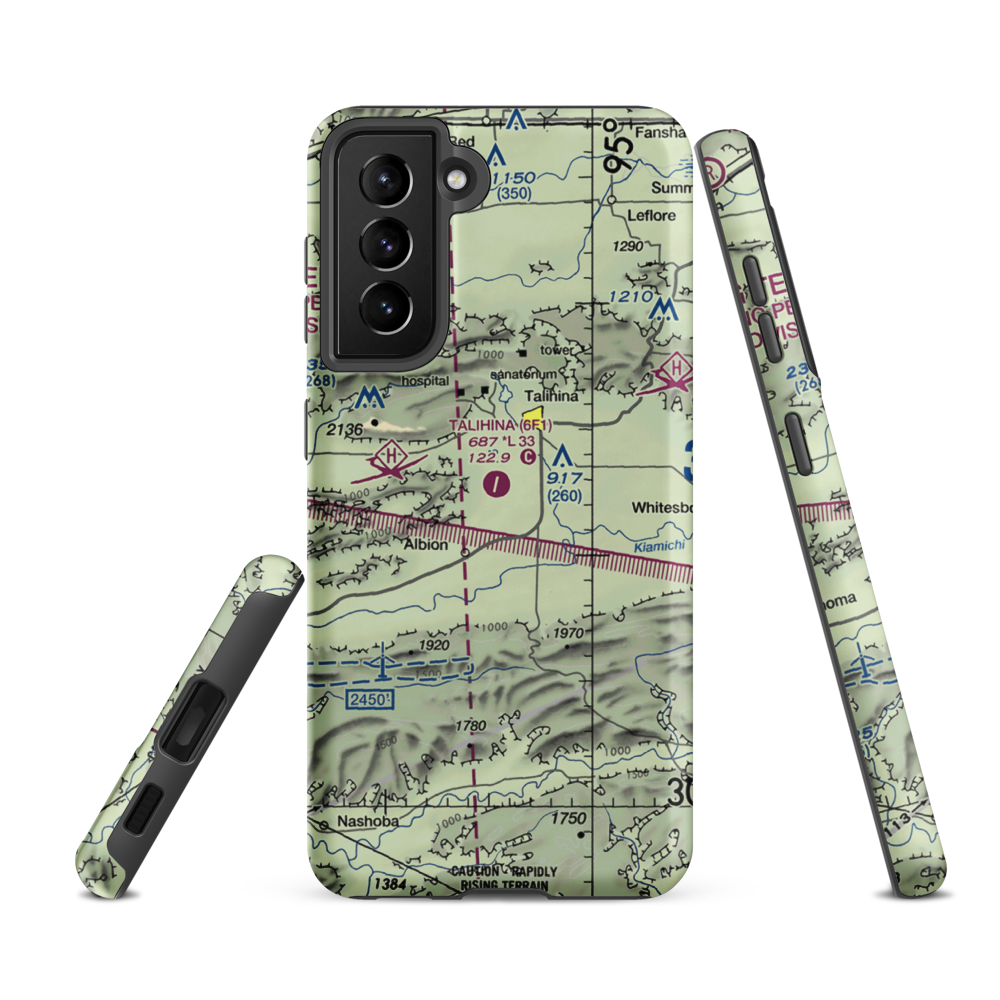 Talihina Municipal Airport (6F1) VFR Sectional Samsung Phone Case Samsung Galaxy S21 FE model shown