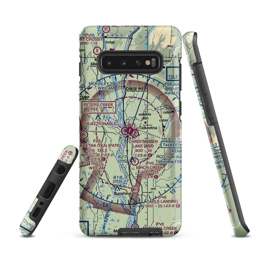 Talkeetna Airport (TKA) VFR Sectional Samsung Phone Case Samsung Galaxy S10 Plus model shown