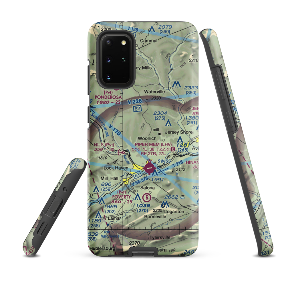 Tall Pines Airfield (6PA8) VFR Sectional Samsung Phone Case Samsung Galaxy S20 Plus model shown