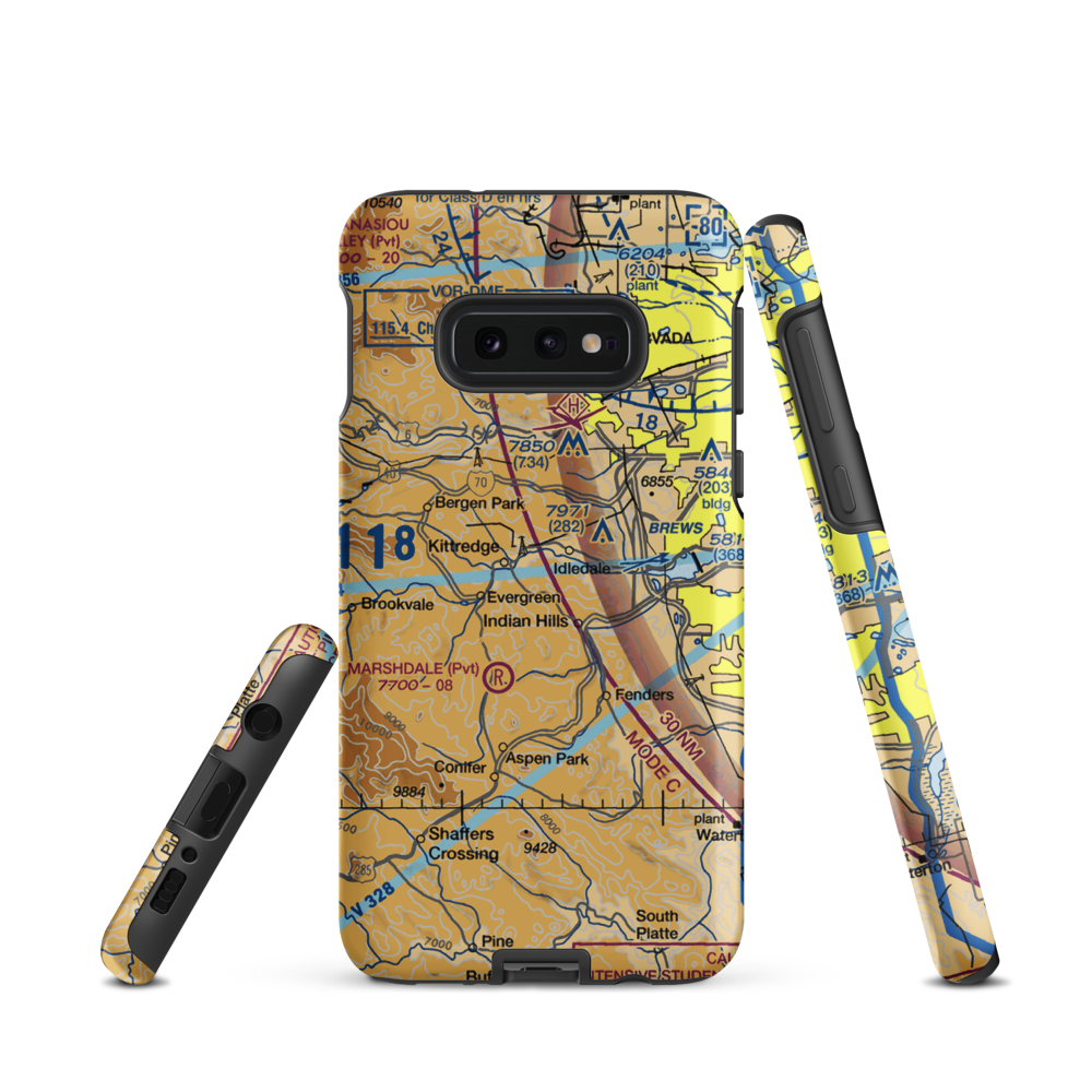 Tall Timber Airport (CD28) VFR Sectional Samsung Phone Case Samsung Galaxy S10e model shown