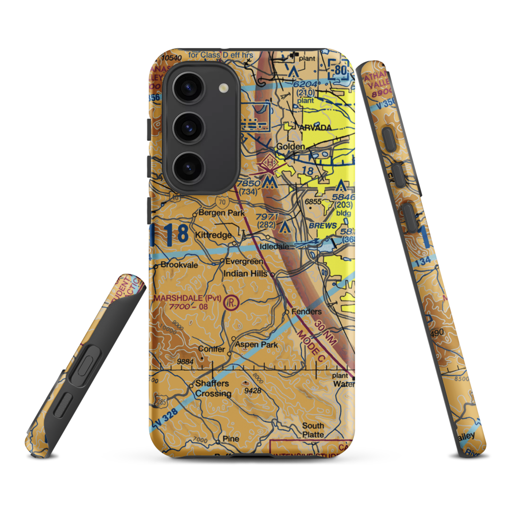 Tall Timber Airport (CD28) VFR Sectional Samsung Phone Case Samsung Galaxy S23 Plus model shown