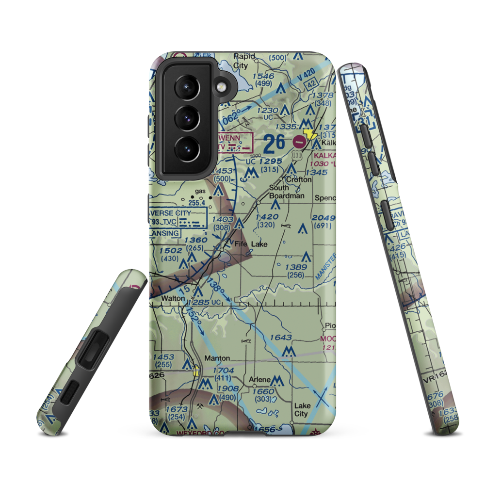Tannehill Airfield (MI60) VFR Sectional Samsung Phone Case Samsung Galaxy S21 FE model shown