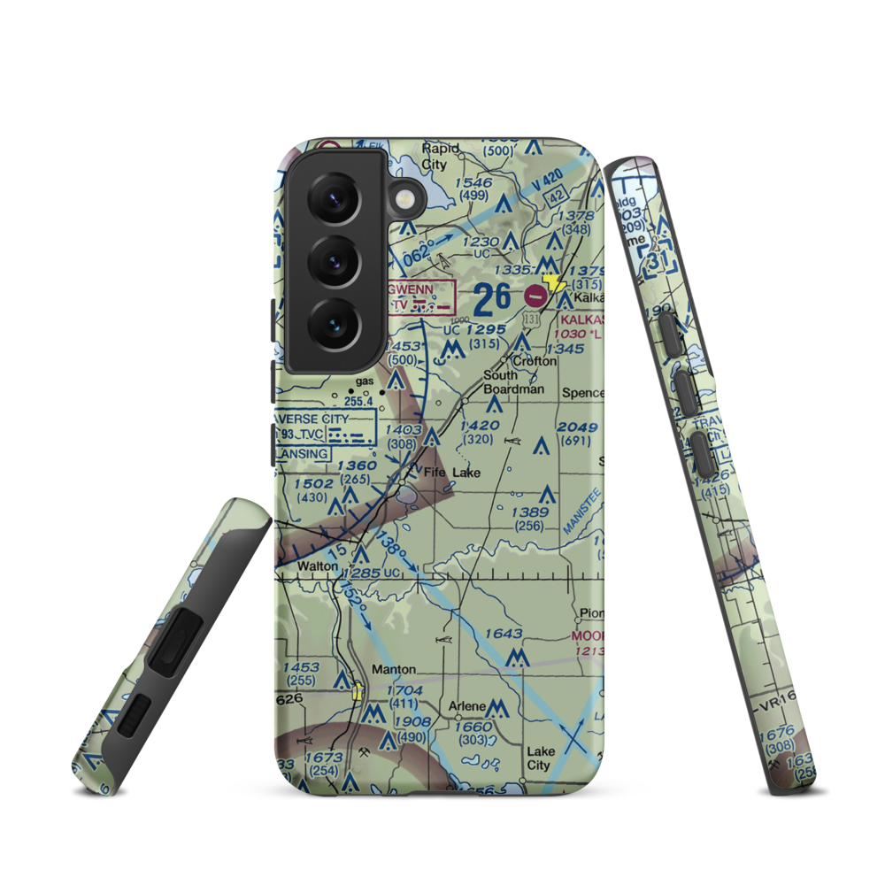 Tannehill Airfield (MI60) VFR Sectional Samsung Phone Case Samsung Galaxy S22 model shown