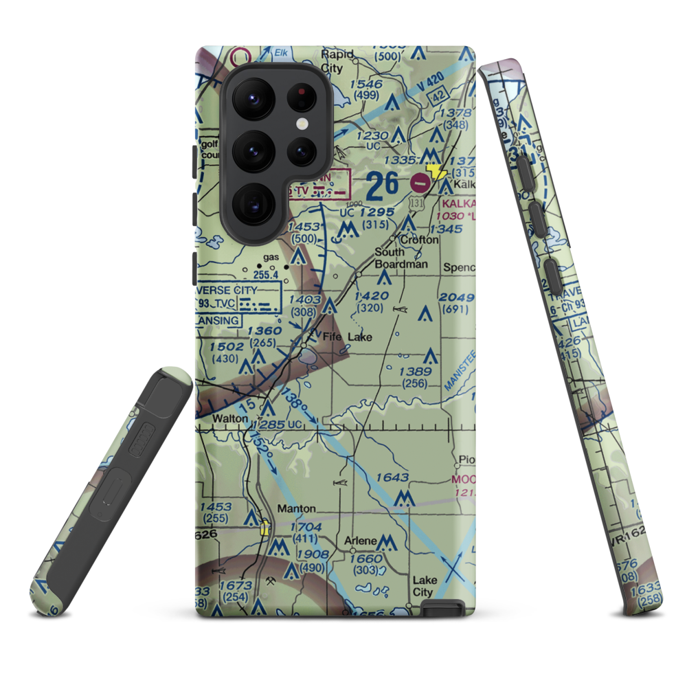 Tannehill Airfield (MI60) VFR Sectional Samsung Phone Case Samsung Galaxy S22 Ultra model shown