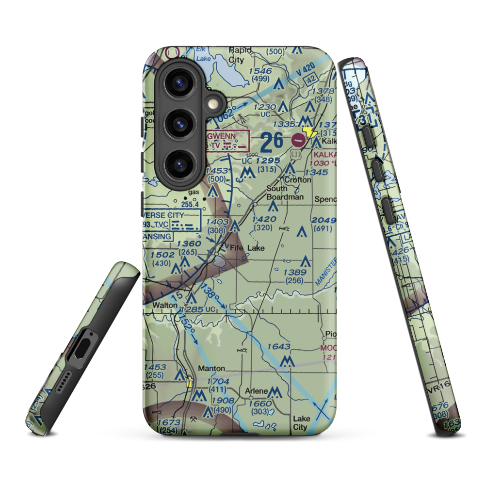 Tannehill Airfield (MI60) VFR Sectional Samsung Phone Case Samsung Galaxy S24 Plus model shown