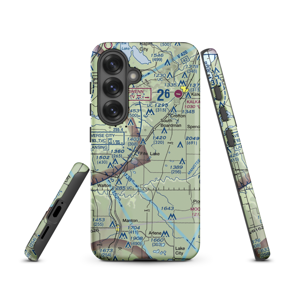Tannehill Airfield (MI60) VFR Sectional Samsung Phone Case Samsung Galaxy S25 model shown