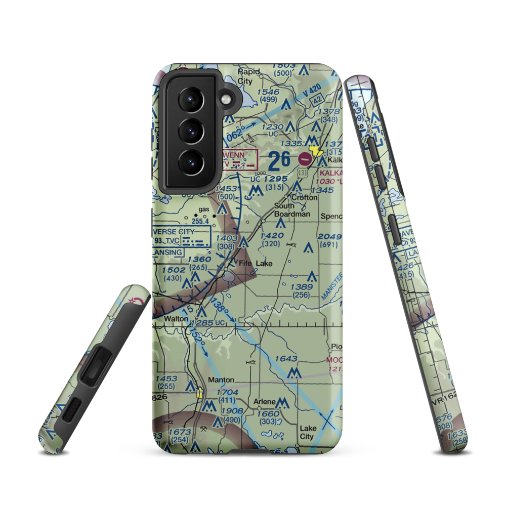 Tannehill Airfield (MI60) VFR Sectional Samsung Phone Case Samsung Galaxy S21 model shown
