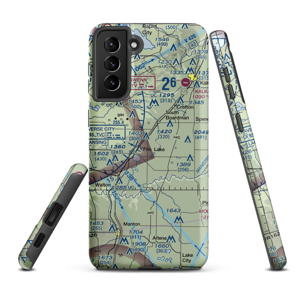 Tannehill Airfield (MI60) VFR Sectional Samsung Phone Case Samsung Galaxy S21 FE model shown