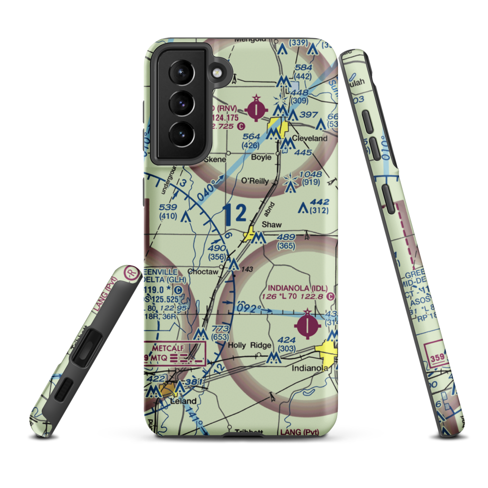 Tapley Airport (1MS0) VFR Sectional Samsung Phone Case Samsung Galaxy S21 Plus model shown