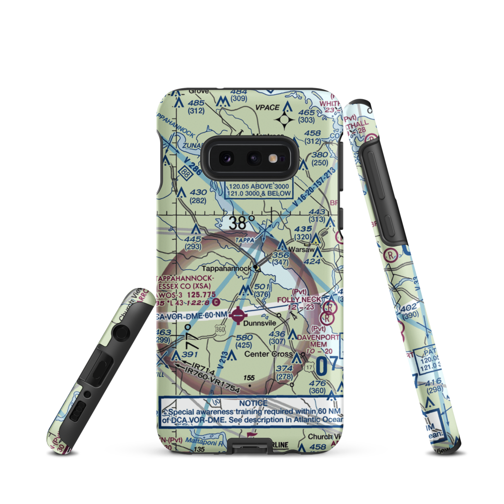 Tappahannock Municipal Airport (W79) VFR Sectional Samsung Phone Case Samsung Galaxy S10e model shown