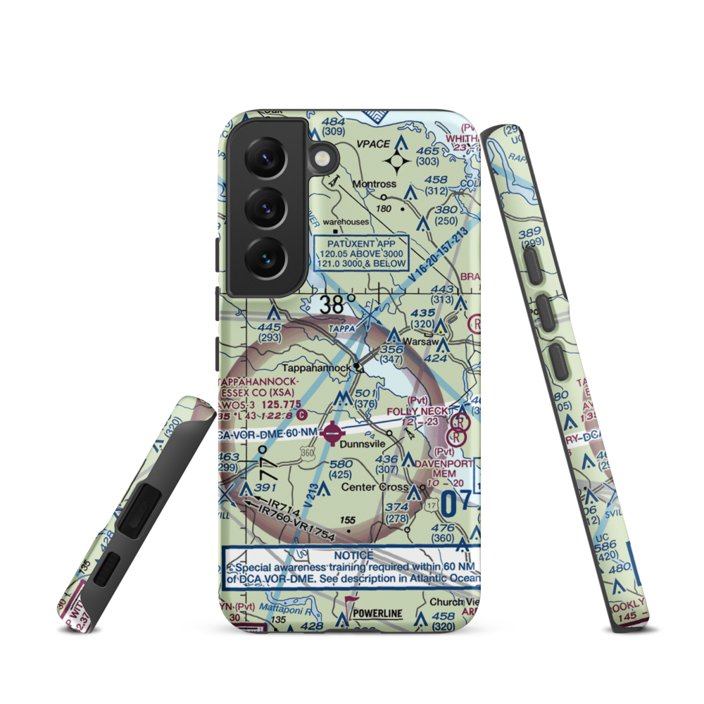 Tappahannock Municipal Airport (W79) VFR Sectional Samsung Phone Case Samsung Galaxy S22 model shown