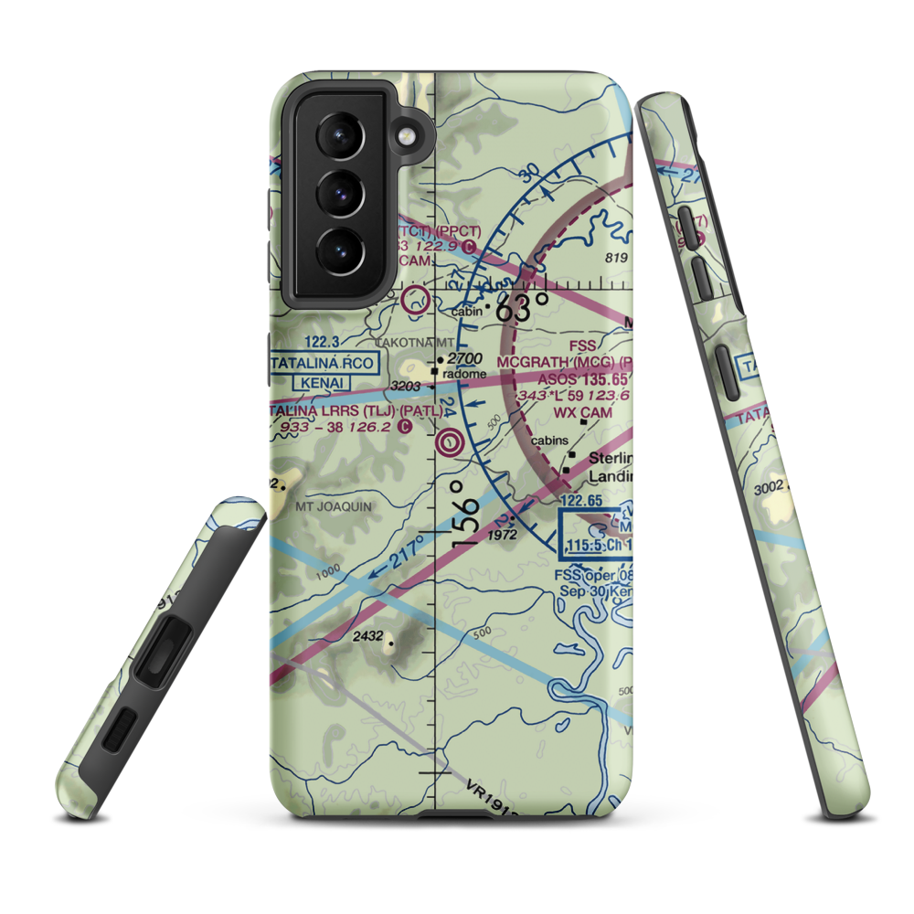 Tatalina LRRS Airport (TLJ) VFR Sectional Samsung Phone Case Samsung Galaxy S21 FE model shown