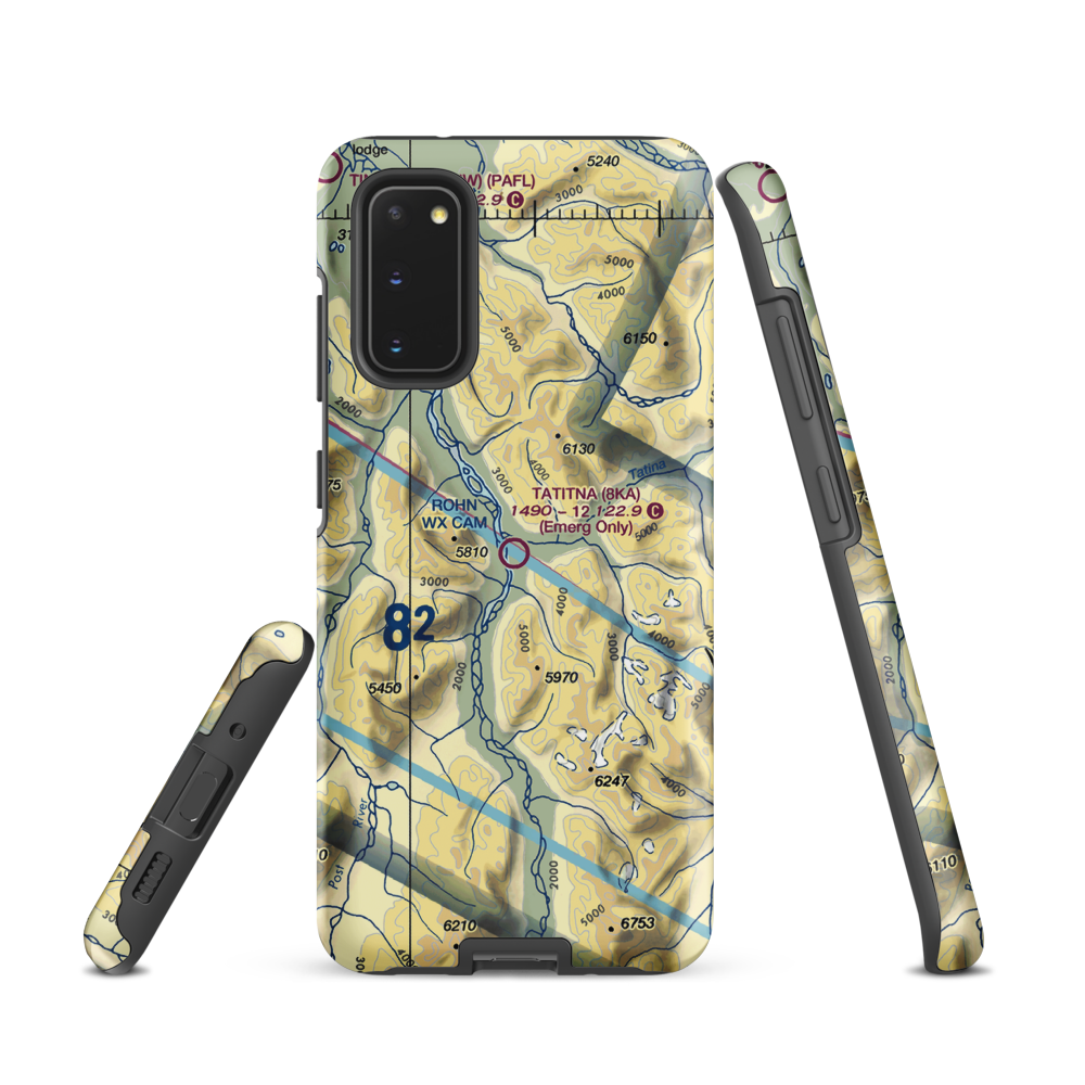 Tatitna Airport (8KA) VFR Sectional Samsung Phone Case Samsung Galaxy S20 model shown