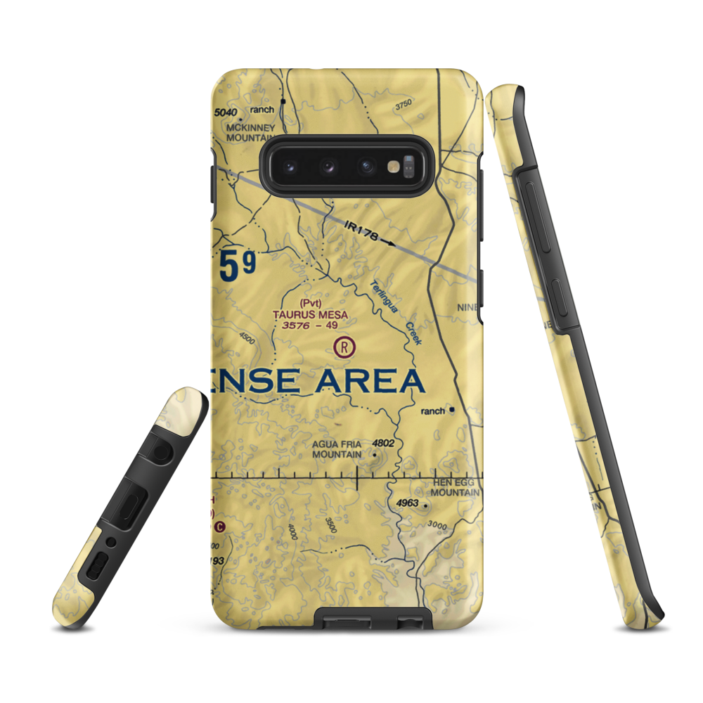 Taurus Mesa Airport (4TE4) VFR Sectional Samsung Phone Case Samsung Galaxy S10 Plus model shown