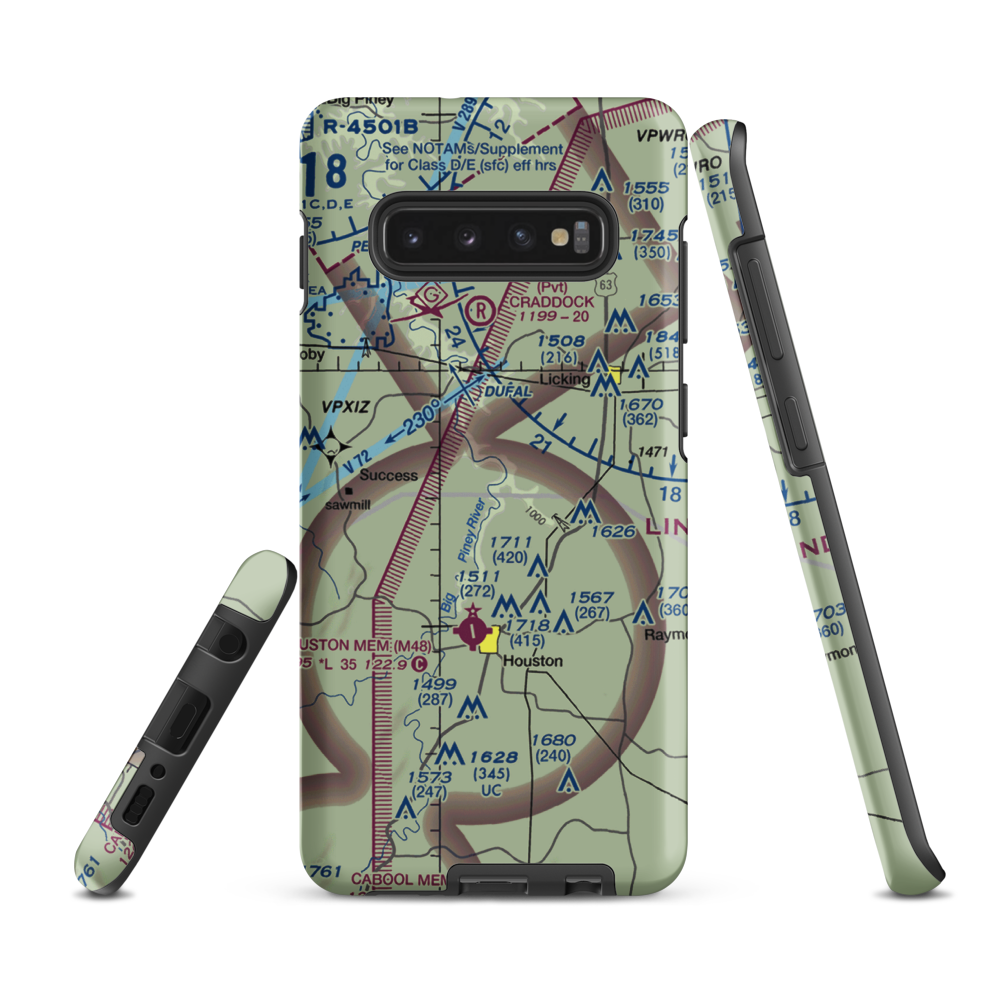 Taus River Ranch Airport (MU86) VFR Sectional Samsung Phone Case Samsung Galaxy S10 Plus model shown
