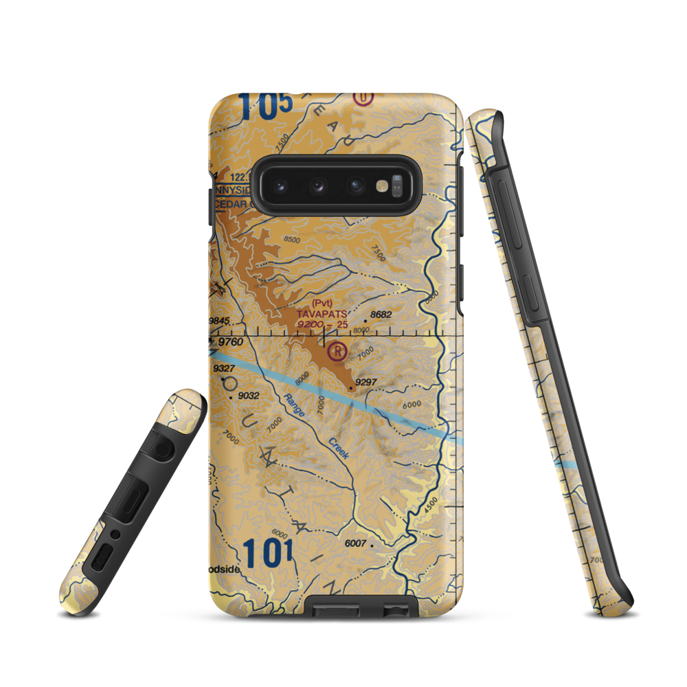 Tavapats Ranch Airport (UT09) VFR Sectional Samsung Phone Case Samsung Galaxy S10 model shown