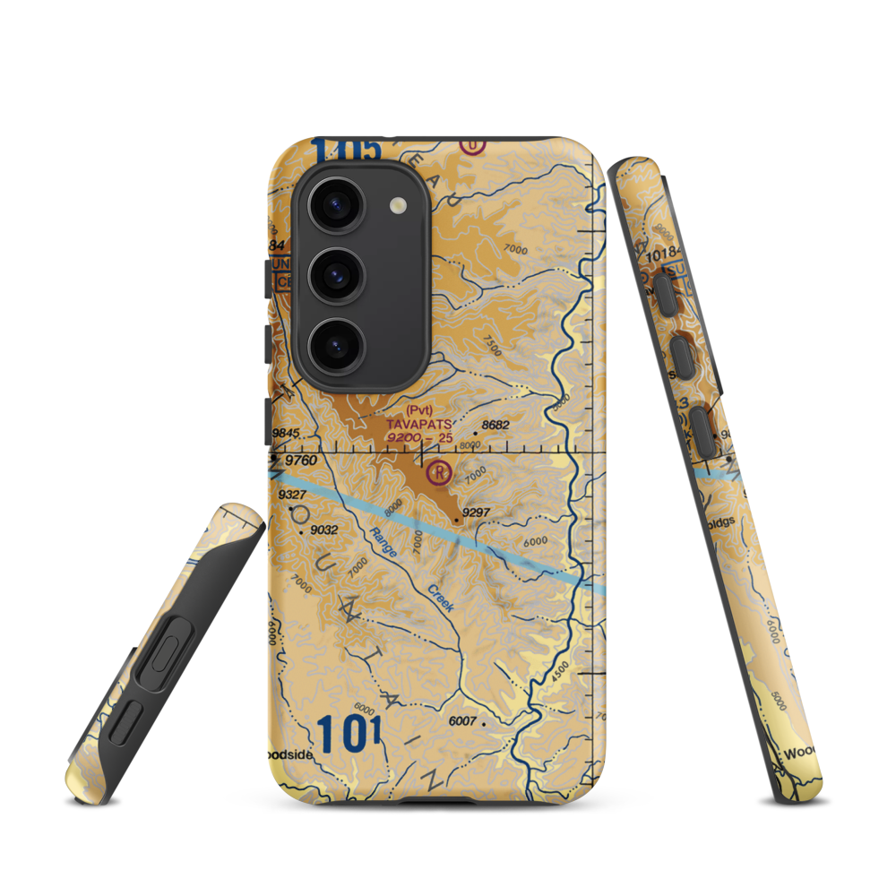 Tavapats Ranch Airport (UT09) VFR Sectional Samsung Phone Case Samsung Galaxy S23 model shown